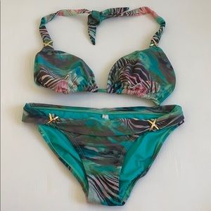 PilyQ, (PQ)two piece bikini bathing suit. Small